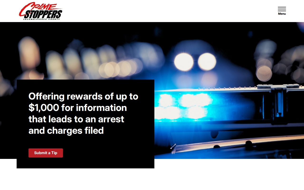 Pierce County wanted fugitives Crime Stoppers entry point